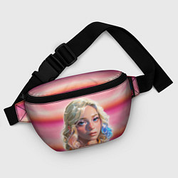 Поясная сумка Энид Синклер - арт и текстура розового свитера, цвет: 3D-принт — фото 2