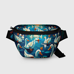 Поясная сумка Гуси лебеди вода