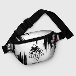 Поясная сумка Rainbow six outbreak черные краски, цвет: 3D-принт — фото 2