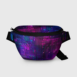 Поясная сумка Неоновые огни квадратов, цвет: 3D-принт