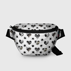 Поясная сумка Брызги и капли в форме сердечки, цвет: 3D-принт