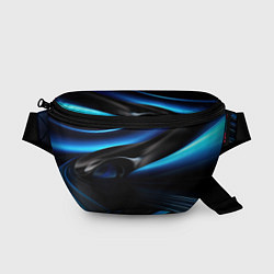 Поясная сумка Черная и синяя геометрическая абстракция, цвет: 3D-принт