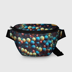 Поясная сумка Разноцветные шарики молекул, цвет: 3D-принт