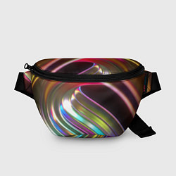 Поясная сумка Неоновый крученный металл разноцветный, цвет: 3D-принт