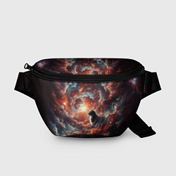 Поясная сумка Кот в облаках космической туманности, цвет: 3D-принт
