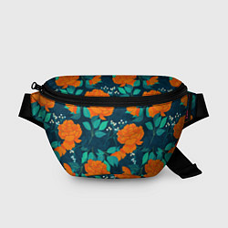 Поясная сумка Паттерн с оранжевыми цветами