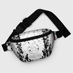 Поясная сумка Linkin park краски лого чёрно белый, цвет: 3D-принт — фото 2