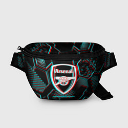 Поясная сумка Arsenal FC в стиле glitch на темном фоне