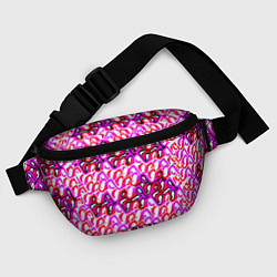 Поясная сумка Розовый узор и белая обводка, цвет: 3D-принт — фото 2
