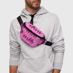 Поясная сумка Розовый узор и белая обводка, цвет: 3D-принт — фото 2