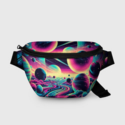 Поясная сумка Неоновый космос - нейросеть, цвет: 3D-принт