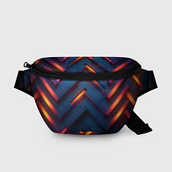 Поясная сумка Неоновый узор стальные раскалённые пластины, цвет: 3D-принт