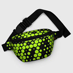 Поясная сумка Зеленые соты киберпанк, цвет: 3D-принт — фото 2