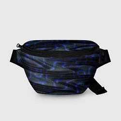 Поясная сумка Темно синие карбоновые волны, цвет: 3D-принт