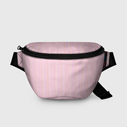 Поясная сумка Бледный розово-жёлтый полосатый, цвет: 3D-принт