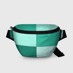 Поясная сумка Геометричный зелёный и мятный, цвет: 3D-принт