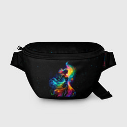 Поясная сумка Неоновая танцовщица в звездном небе, цвет: 3D-принт