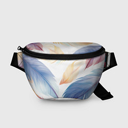 Поясная сумка Акварельные перья, цвет: 3D-принт