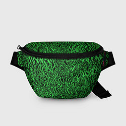 Поясная сумка Чёрно-зелёный абстрактный узор