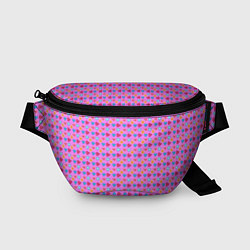 Поясная сумка Розовый паттерн с разноцветными сердечками