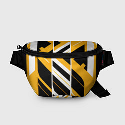 Поясная сумка Black and yellow stripes on a white background