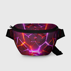 Поясная сумка Красные плиты с фиолетовым свечением, цвет: 3D-принт