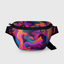 Поясная сумка Неоновые формы, цвет: 3D-принт