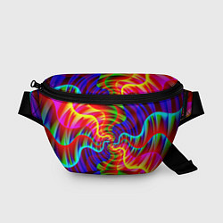 Поясная сумка Абстрактные волнистые линии, цвет: 3D-принт