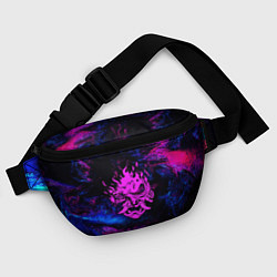 Поясная сумка Cyberpunk неоновые краски, цвет: 3D-принт — фото 2