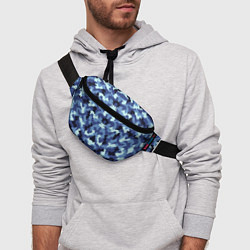 Поясная сумка Камуфляжный синий стиль, цвет: 3D-принт — фото 2