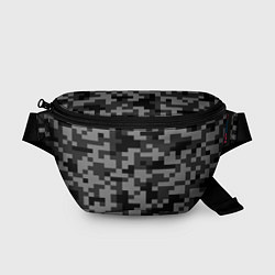 Поясная сумка Камуфляжные пиксели блэк, цвет: 3D-принт