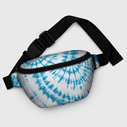 Поясная сумка Тай-дай бело-синий, цвет: 3D-принт — фото 2