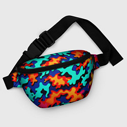 Поясная сумка Разноцветный кислотный камуфляж, цвет: 3D-принт — фото 2