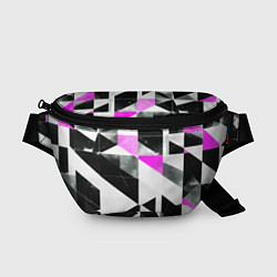 Поясная сумка Black and pink abstraction on a white background, цвет: 3D-принт