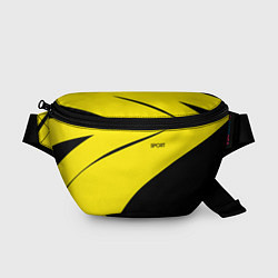 Поясная сумка Sport жёлтый с чёрным, цвет: 3D-принт