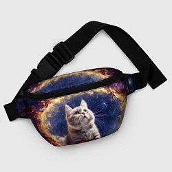 Поясная сумка Кошка шиншилла в космосе, цвет: 3D-принт — фото 2
