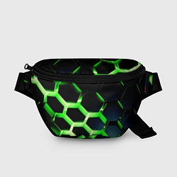 Поясная сумка Neon Honeycombs, цвет: 3D-принт