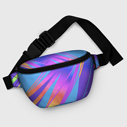 Поясная сумка Нежный голубой с розовыми полосами, цвет: 3D-принт — фото 2