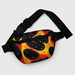 Поясная сумка Оранжевые разломы текстура, цвет: 3D-принт — фото 2