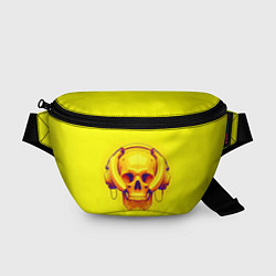 Поясная сумка Yellow bananas skull - cyberpunk, цвет: 3D-принт