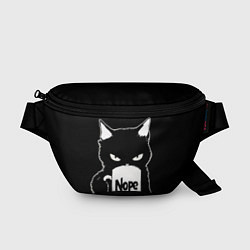 Поясная сумка Angry black cat nope, цвет: 3D-принт