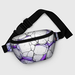 Поясная сумка Разлом белой текстуры, цвет: 3D-принт — фото 2