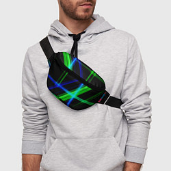 Поясная сумка Color blue black green, цвет: 3D-принт — фото 2
