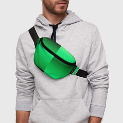 Поясная сумка Чёрно-зелёный градиент пополам, цвет: 3D-принт — фото 2