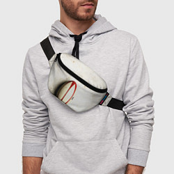 Поясная сумка Мяч для регби на белом, цвет: 3D-принт — фото 2