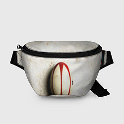 Поясная сумка Мяч для регби на белом
