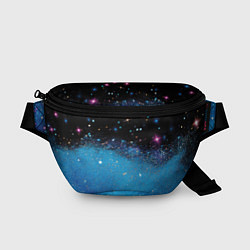 Поясная сумка Синяя текстура из блестящих звездочек
