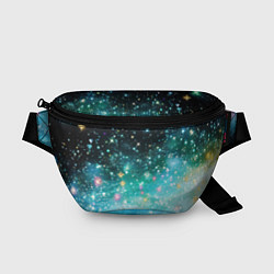 Поясная сумка Бирюзовые блестки фон, цвет: 3D-принт