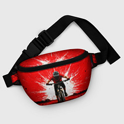 Поясная сумка Горный велосипед на красном, цвет: 3D-принт — фото 2