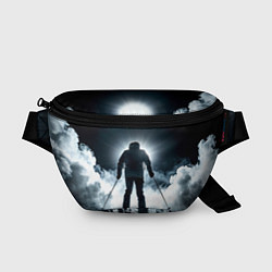 Поясная сумка Лыжник идет в гору в ночи, цвет: 3D-принт